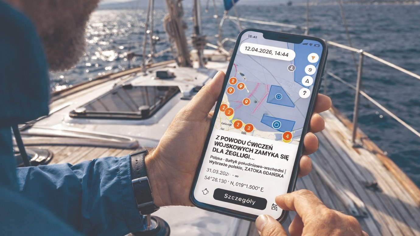 Seite des Magazins Wiatr mit einem Artikel über die Sea-Alert-App